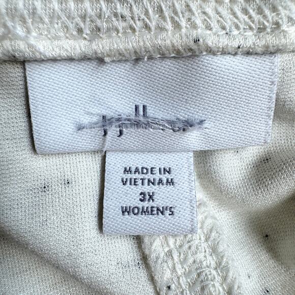 J. Jill Womens Midi Skirt Size 3X Speckled Pull On Stretch Minimal Neutral Ivory - Picture 2 of 6